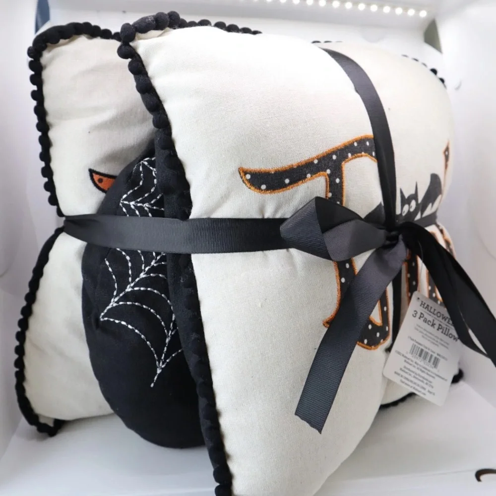 EXCHANGE Halloween Pillow Set - Black, White, and Orange